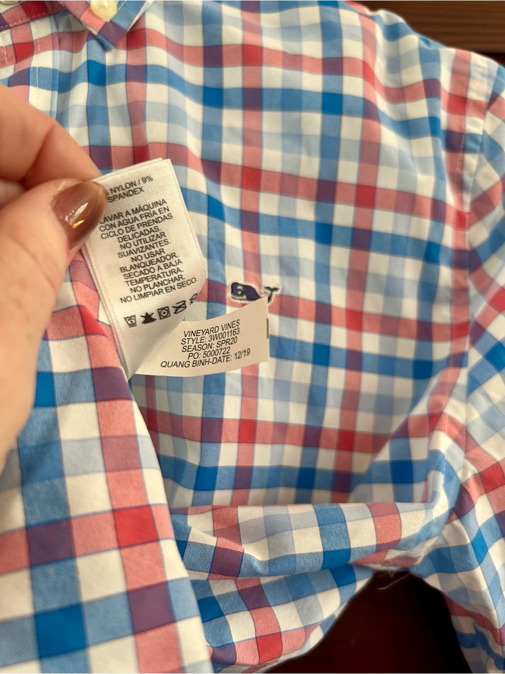 Vineyard Vines Performance Boys' Bermuda Pink & Blue Check Poplin Shirt - Picture 6 of 9